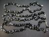 Set of Three Natural Snowflake Obsidian Free Form Bead Necklace from USA - 17.5'' Each