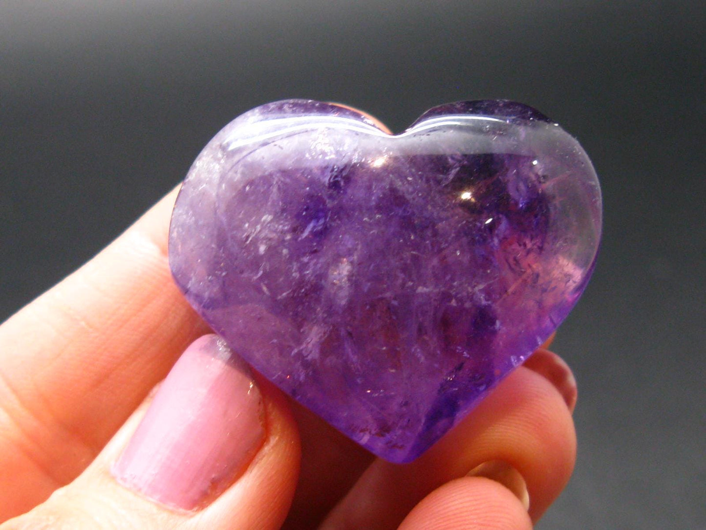 Amazing Natural Amethyst Puffed Heart Shaped from Brazil - 1.1"