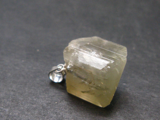 Nice Terminated Danburite Crystal Silver Pendant from Russia - 0.8" - 3.81 Grams