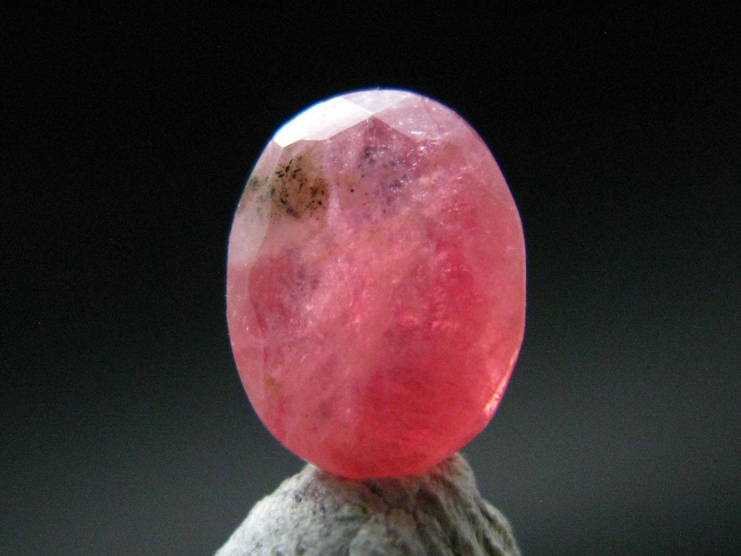 Rare Pink Tugtupite Cut Gem Stone From Greenland - 1.55 Carats - 9x7mm
