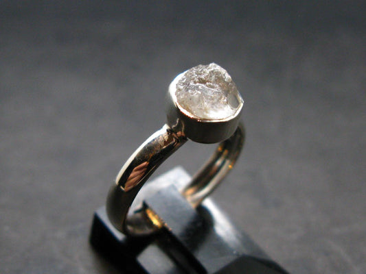Gray Herderite Silver Ring from Africa - Size 6 - 1.94 Grams