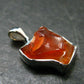 Raw Fire Opal Sterling Silver Pendant From Mexico - 0.7" - 1.27 Grams