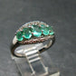 Emerald Faceted Silver Ring from Colombia - 3.23 Grams Total - Size 7