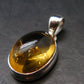 Yellow Citrine Gem Oval Sterling Silver Pendant From Brazil - 1.1" - 6.22 Grams