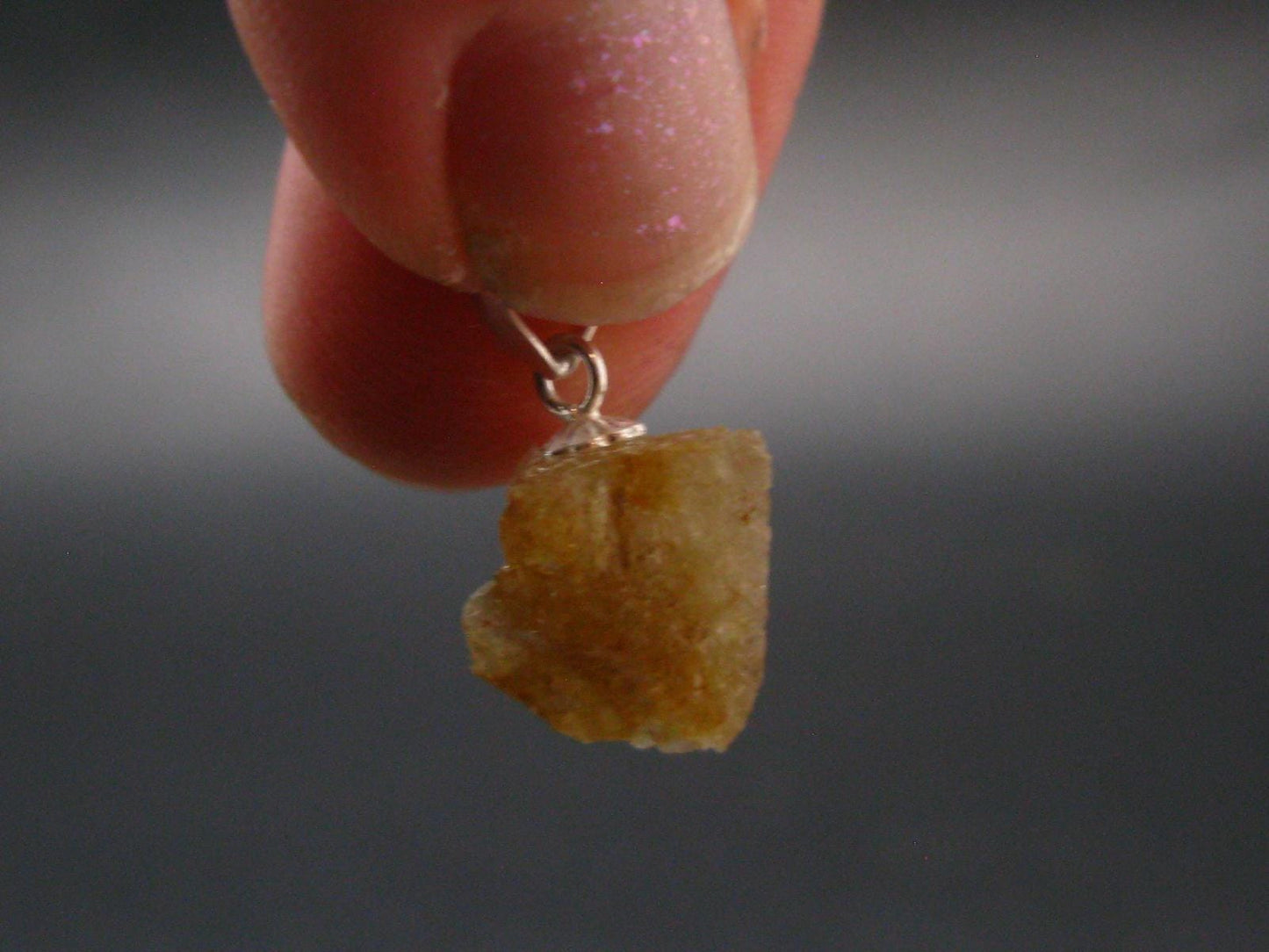 Rare Herderite Crystal Silver Pendant from Brazil - 0.6" - 1.20 Grams