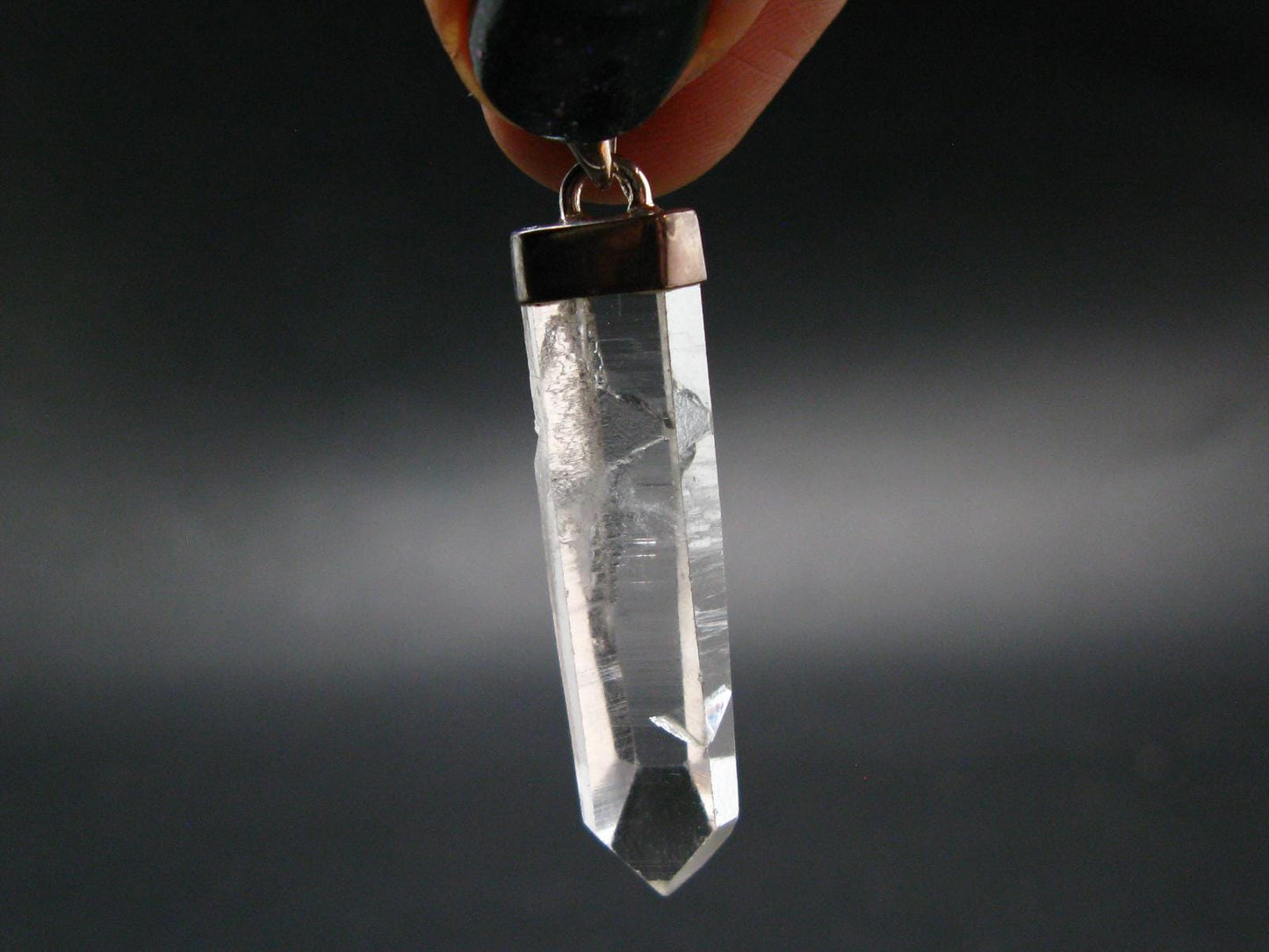 Lemurian Quartz Crystal Pendant From Brazil - 1.9" - 6.1 Grams