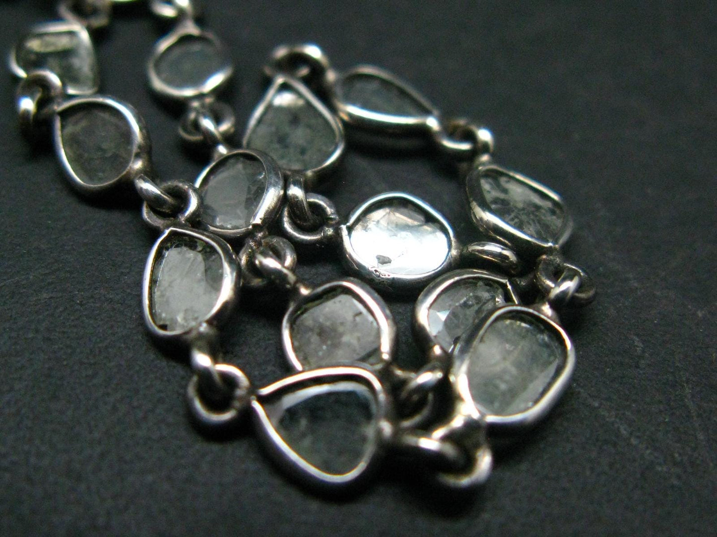 Very Rare Diamond Crystal Bracelet In Sterling Silver - 7"