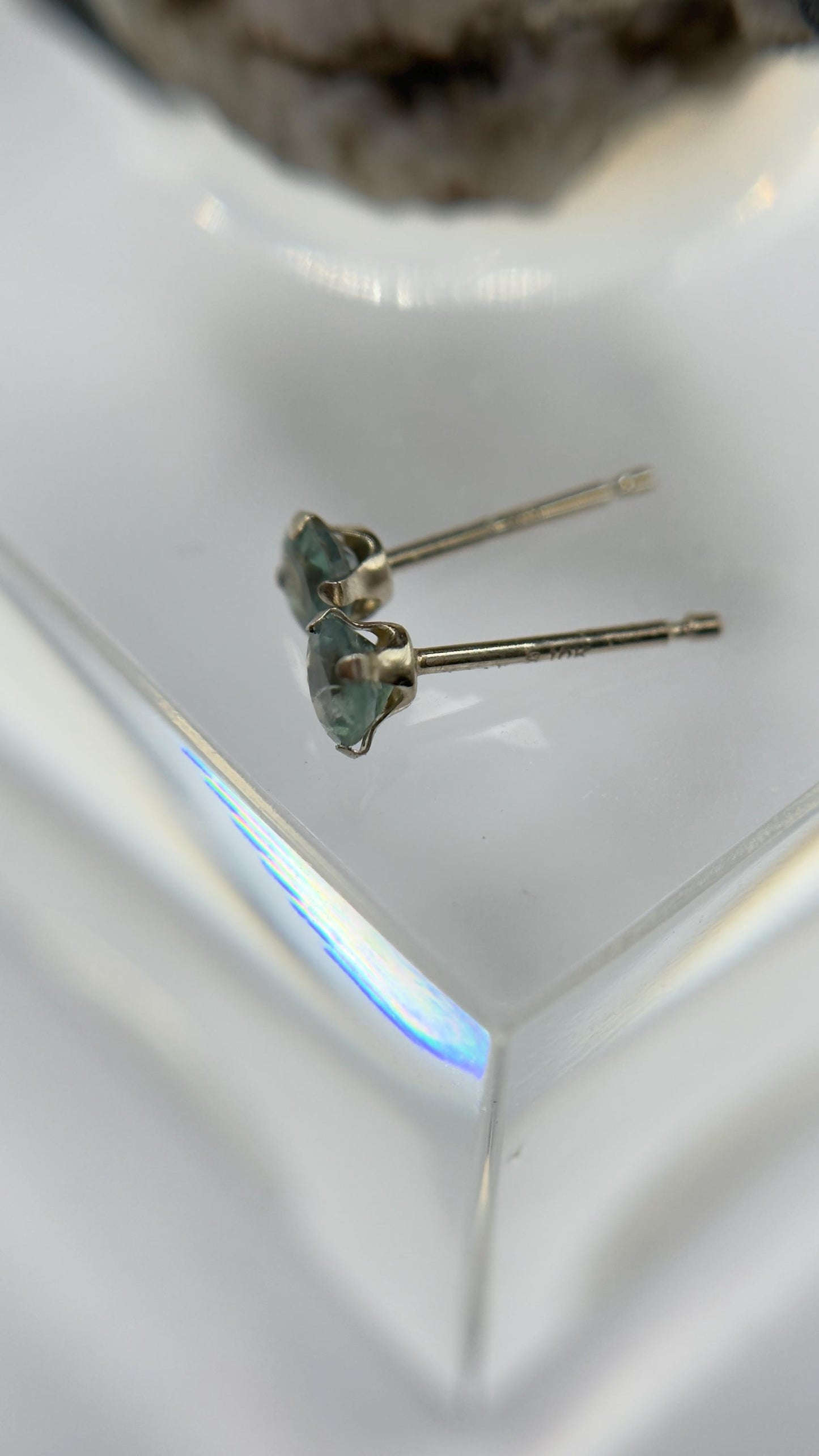 Alexandrite Stud Earrings Color Change Gemstone Silver Earrings June Birthstone Minimalist Jewelry