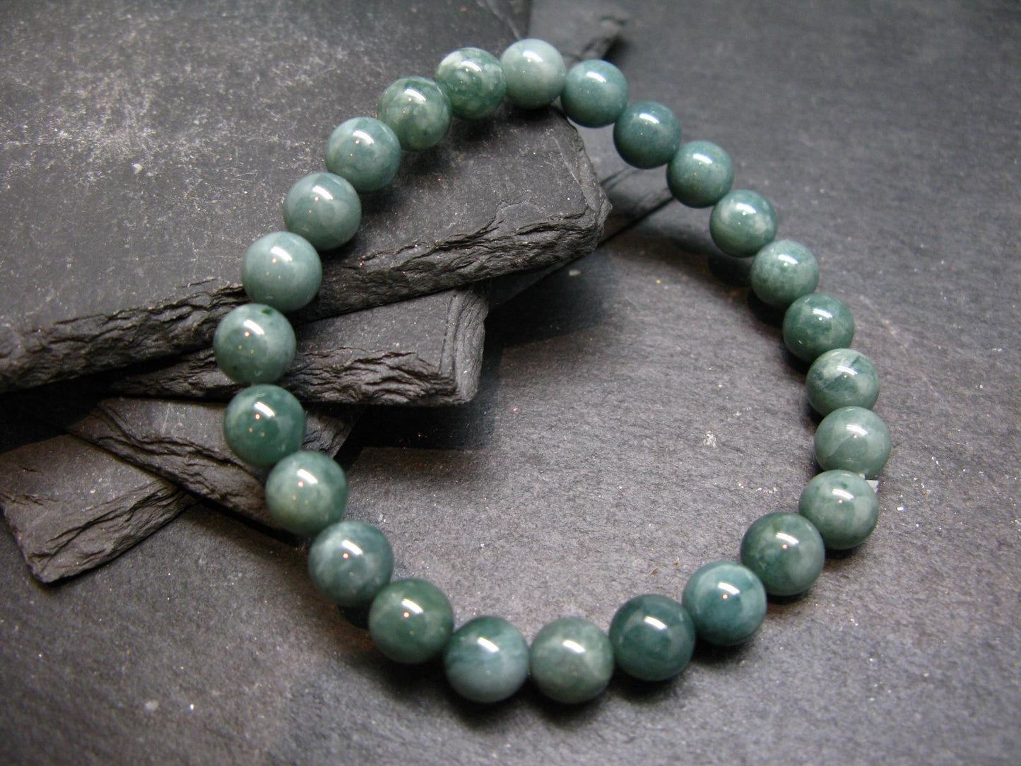 Guatemala Jade Jadeite Genuine Bracelet ~ 7 Inches ~ 8mm Round Beads