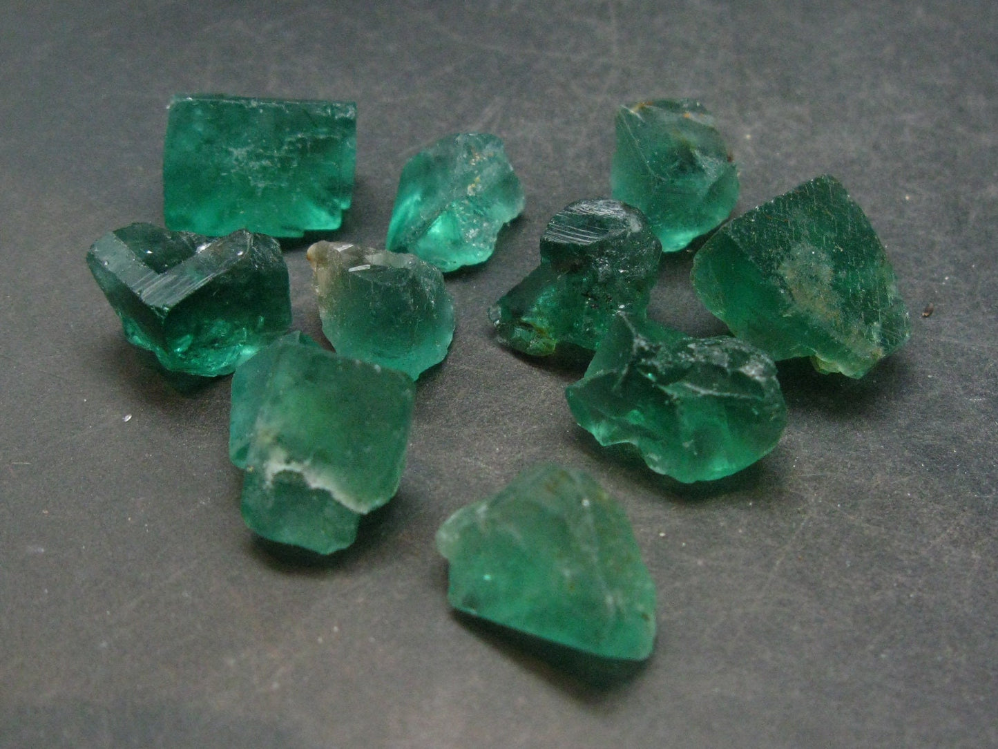 Lot of 10 Green Fluorite Crystals From Diana Mine UK - 35 Grams