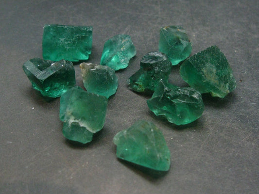 Lot of 10 Green Fluorite Crystals From Diana Mine UK - 35 Grams