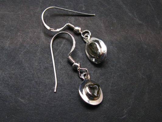 Moldavite Tektite Silver Earrings from Czech Republic - 1.90 Grams