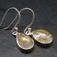Rutilated Quartz Silver earrings From Brazil - 1.1"