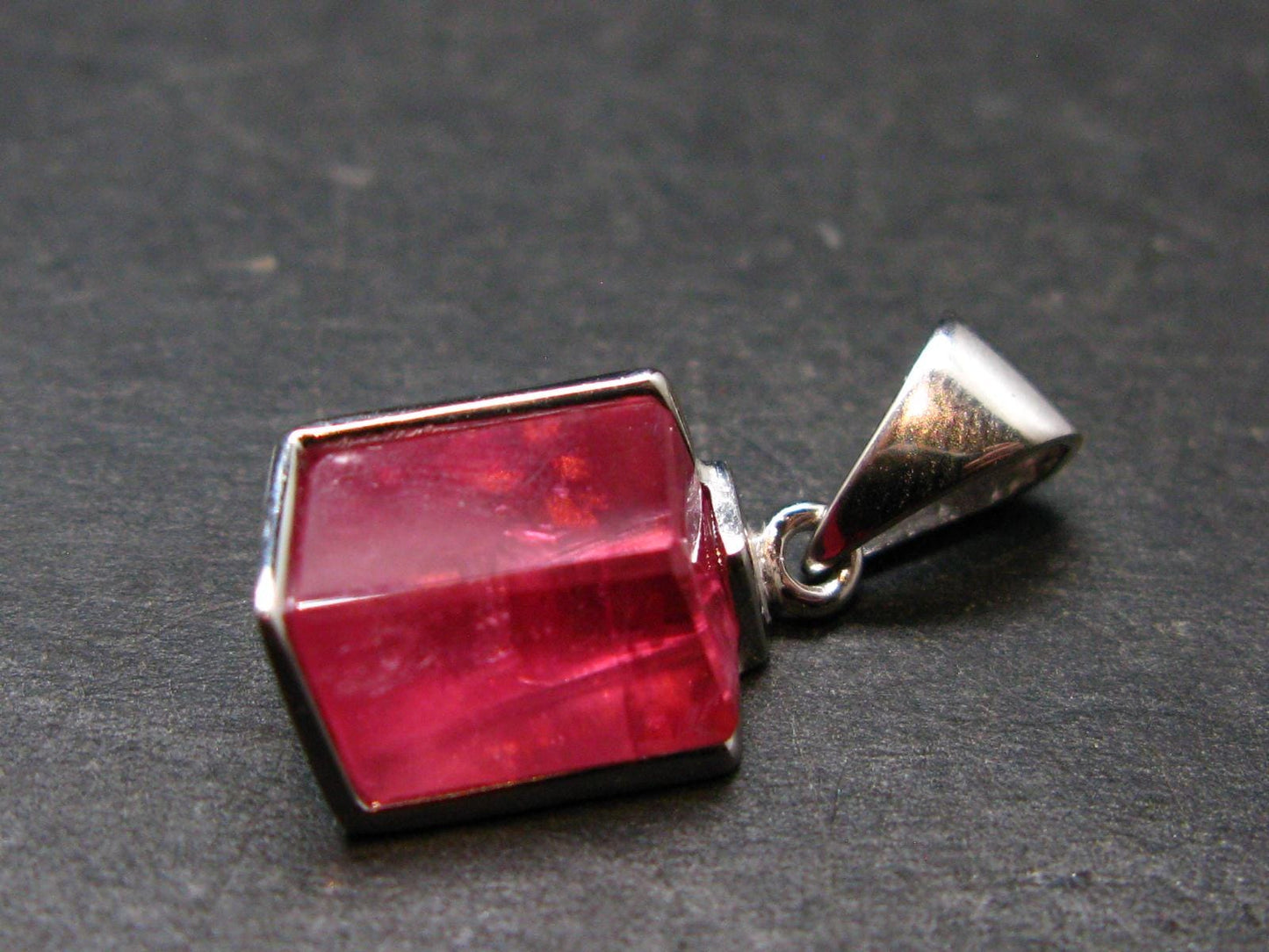 Rhodochrosite Sterling Silver Pendant From Alma Colorado - 0.9" - 2.97 Grams
