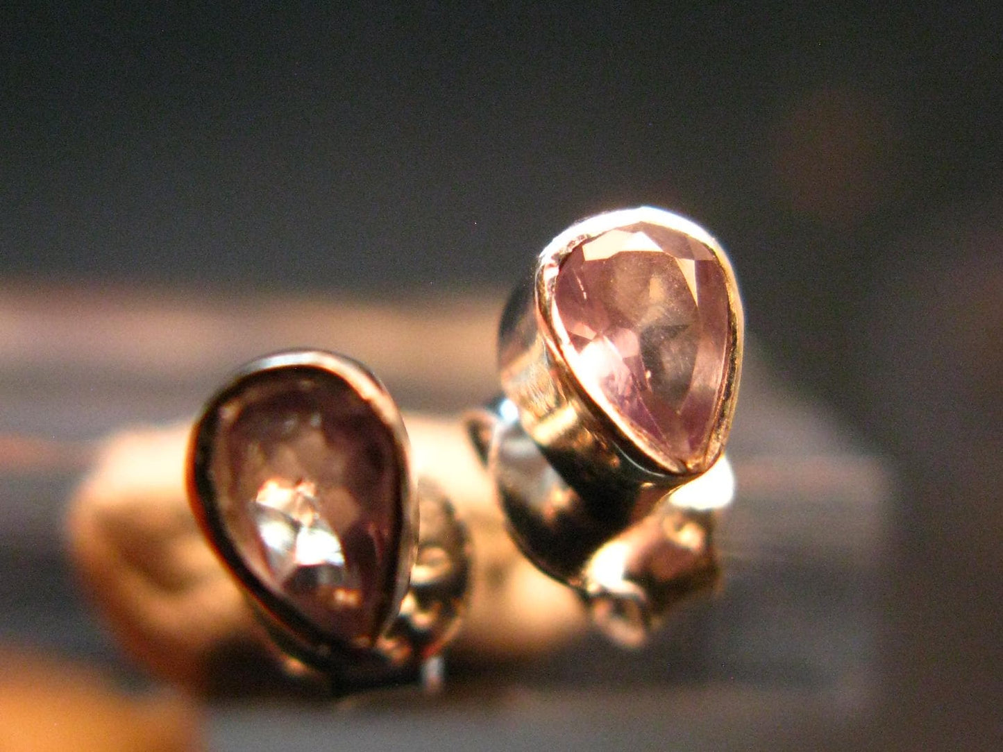Alexandrite Gem Silver Stud Earrings From Russia - 0.88 Grams