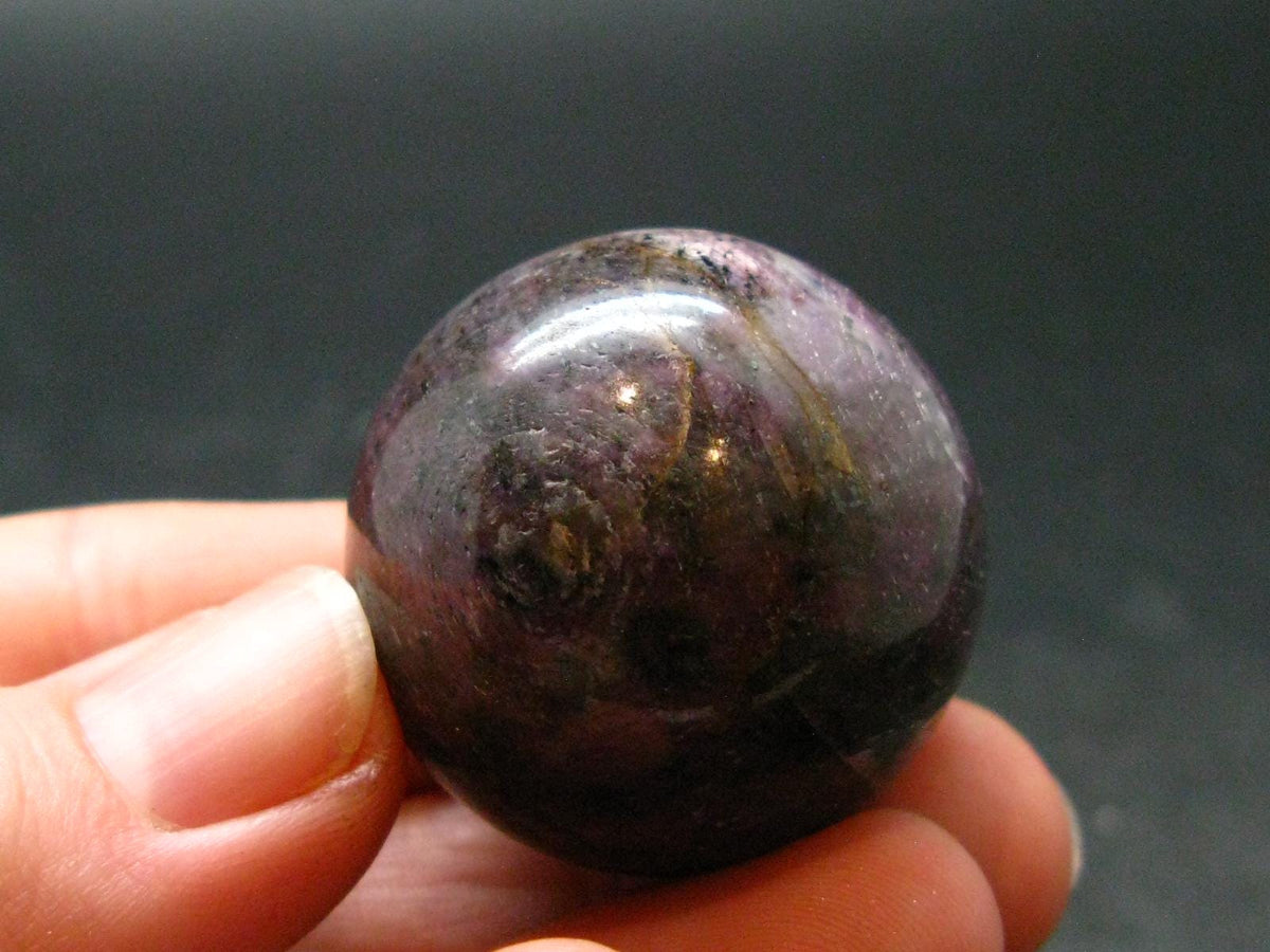 Genuine Ruby Corundum Sphere from India - 1.2" - 54.49 Grams