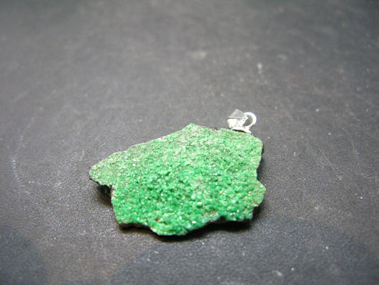 Uvarovite (Green Chromium Garnet) Cluster Silver Pendant From Russia - 1.2" - 3.50 Grams