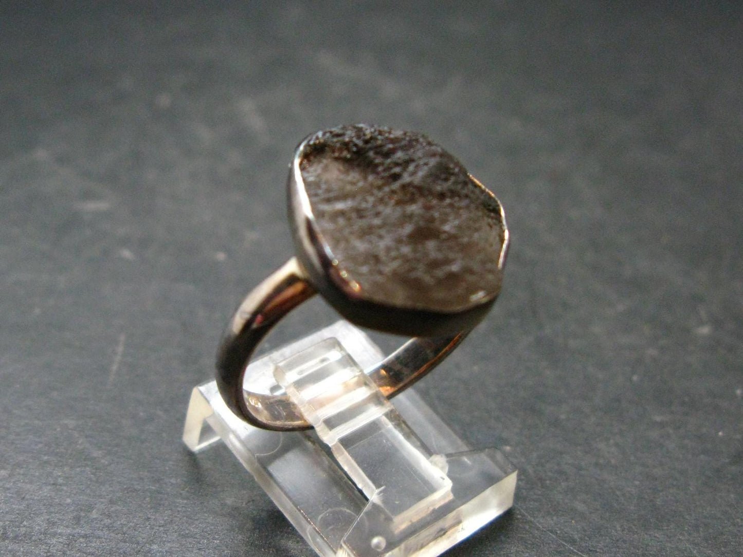 Rare Saffordite Cintamani Pseudotektite Ring from Arizona USA - 4.0 Grams, Size 10