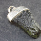 Raw Moldavite Tektite Silver Pendant from Czech Republic - 1.5" - 5.8 Grams