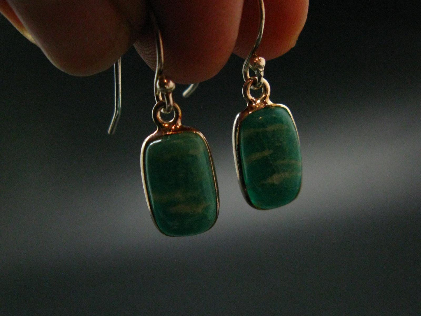 Amazonite Silver Earrings from Russia - 2.47 Grams