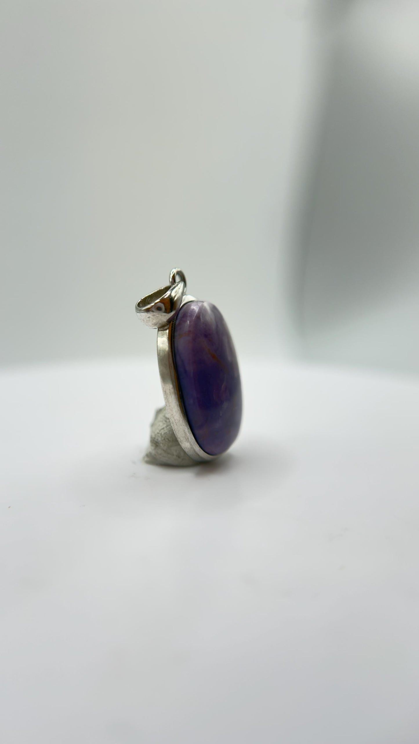 Tiffany Stone Pendant Purple Opal Fluorite Gemstone Silver Necklace Rare Natural Stone Jewelry Gift