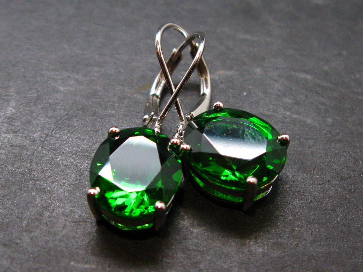 Helenite Gaia Stone Gem Sterling Silver Earrings From Washington - 7.0 Carats