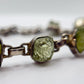 Chrysoberyl Raw Stone Bracelet Green Gemstone Silver Link Bracelet Natural Crystal Jewelry Gift