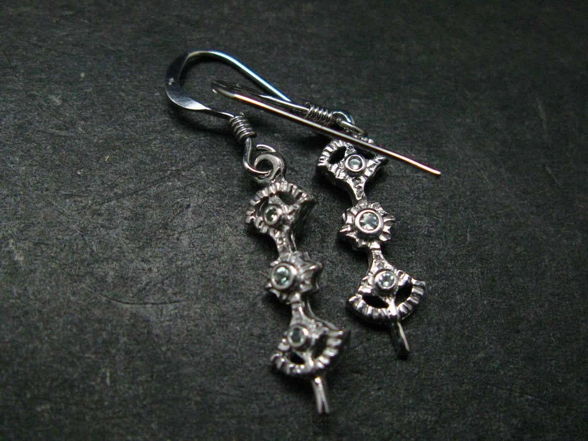Genuine Alexandrite Gem Silver Earrings From Russia - 1.34 Grams