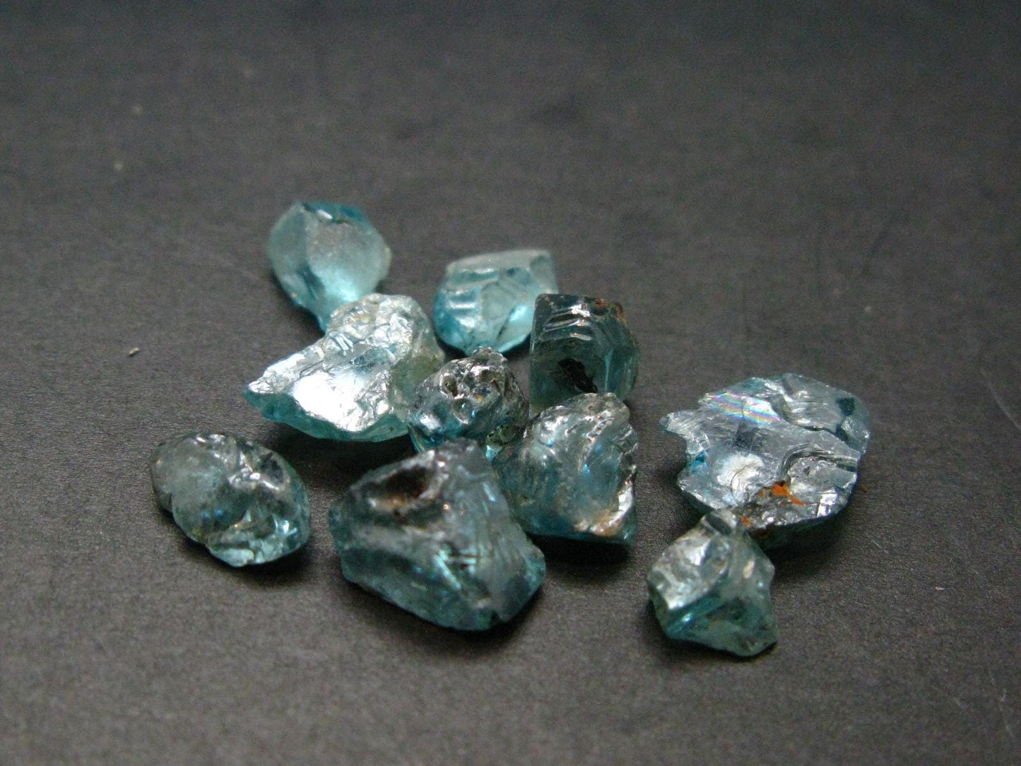 Lot of 10 Blue Zircon Crystals From Cambodia - 33.45 Carats