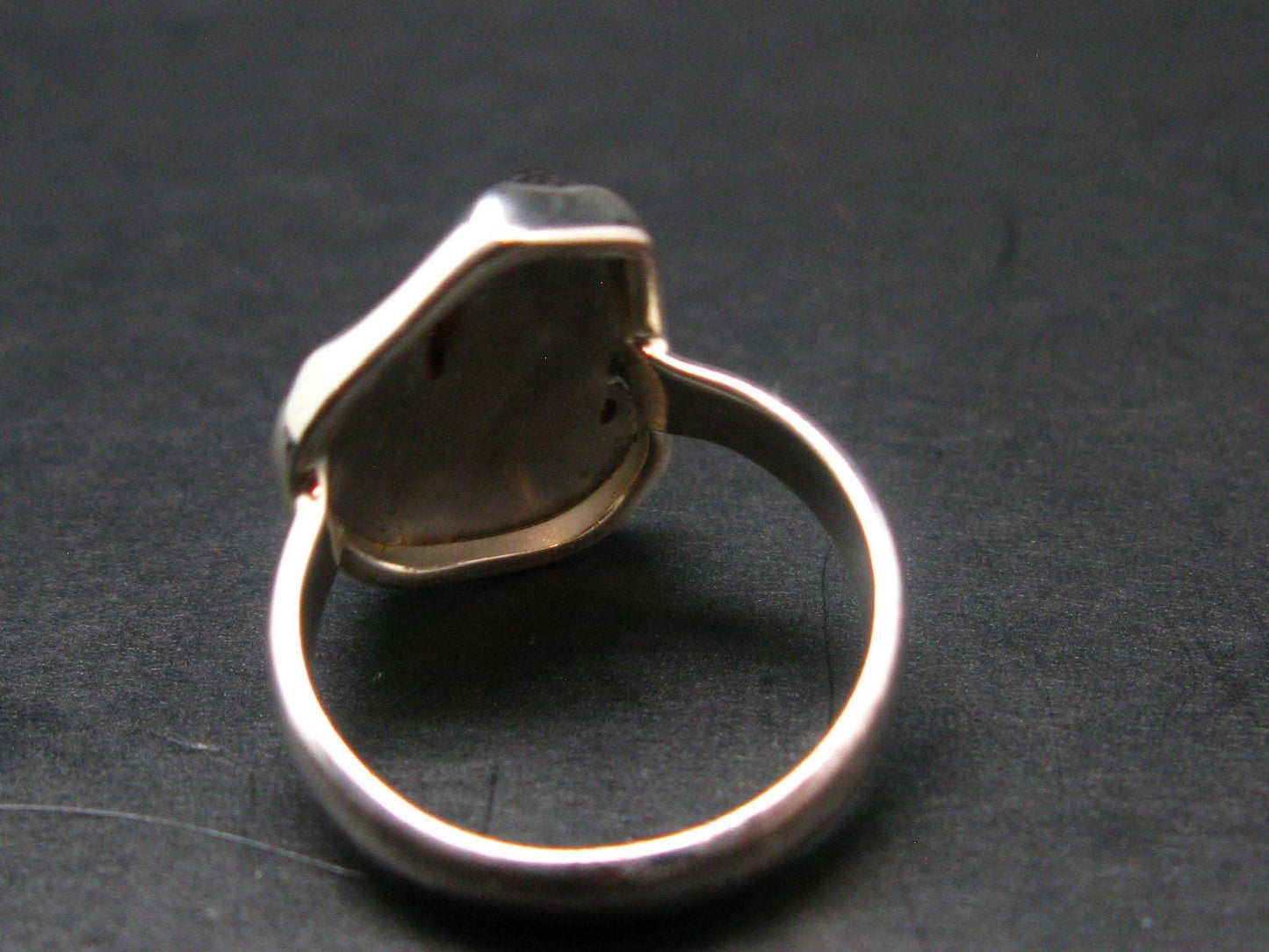 Rare Cintamani Pseudotektite Ring from Indonesia - 4.14 Grams, Size 8