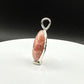 Natural Rhodochrosite Oval Pendant in Sterling Silver | Pink Crystal Necklace Charm| Jewelry Gift