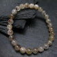 Rare Petroleum Oil In Quartz Crystal Bracelet - 7 Inches - 7mm Round Beads