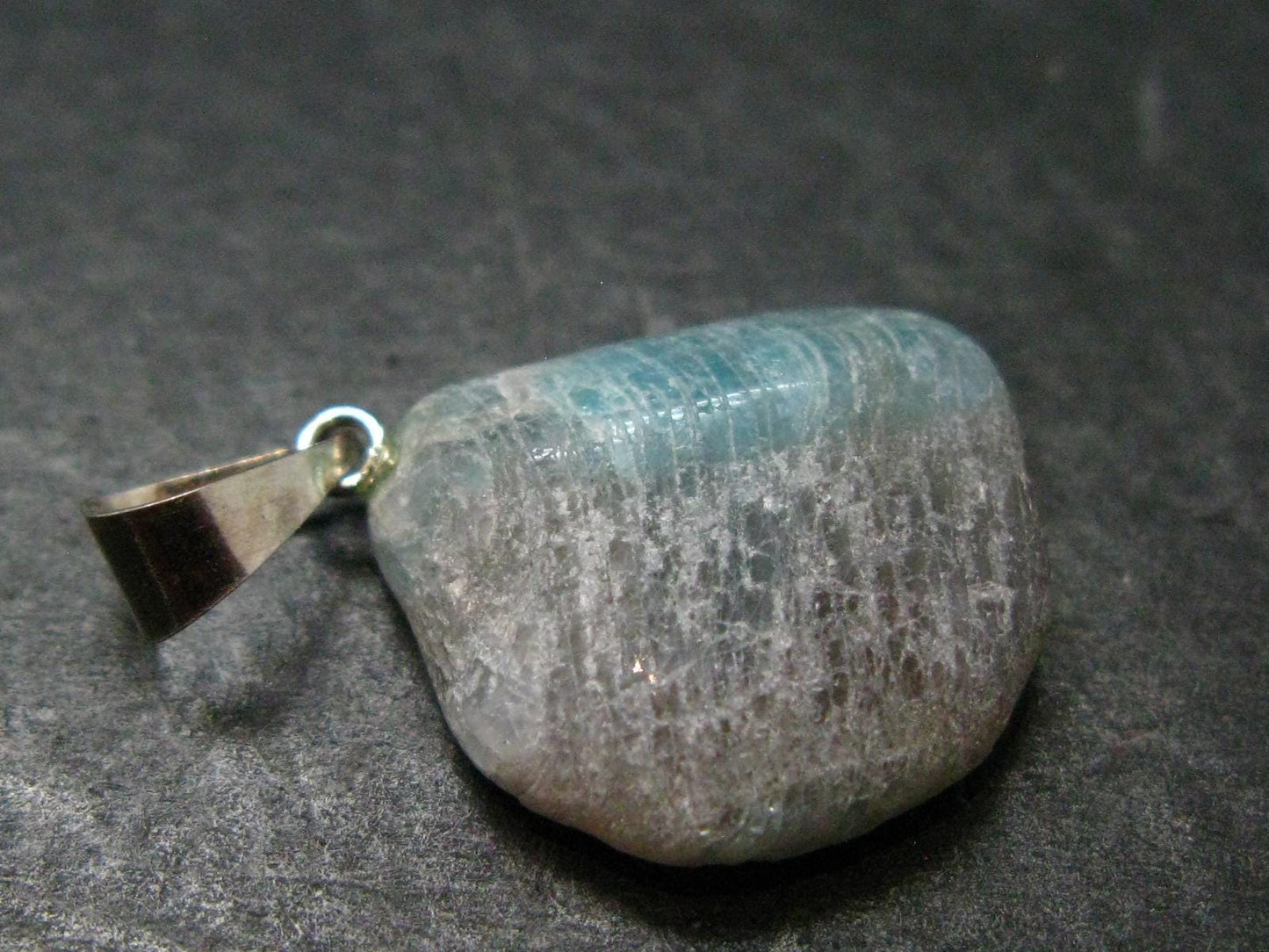 Rarest Paraiba Copper Blue Tourmaline Crystal Silver Pendant From Brazil - 1.1" - 3.18 Grams