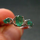 Emerald Faceted Silver Ring from Colombia - 1.96 Grams Total - Size 6