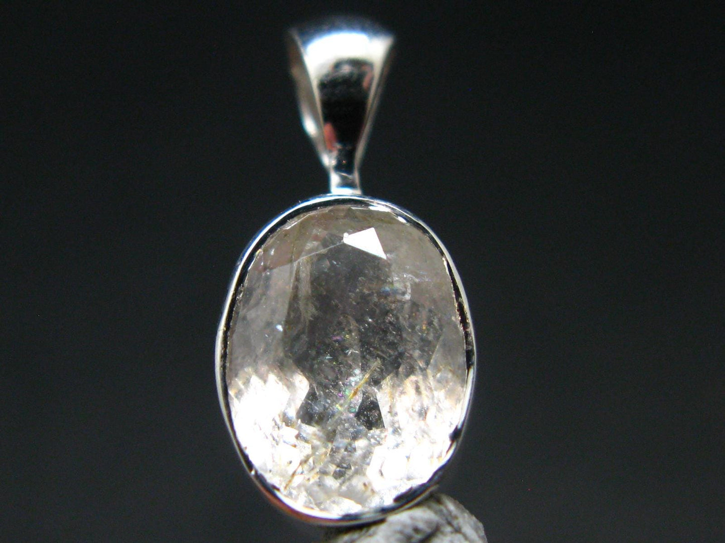 Gem Phenakite Phenacite Facetted Pendant from Russia - 1.43 Grams - 0.7"