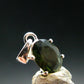 Moldavite Tektite Facetted Silver Pendant from Czech Republic - 0.7" - 1.06 Grams