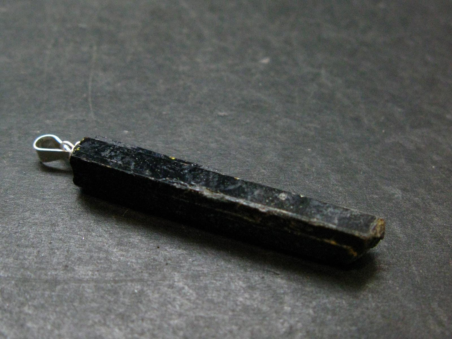Aegirine Crystal Silver Pendant From Malawi - 1.8" - 4.38 Grams
