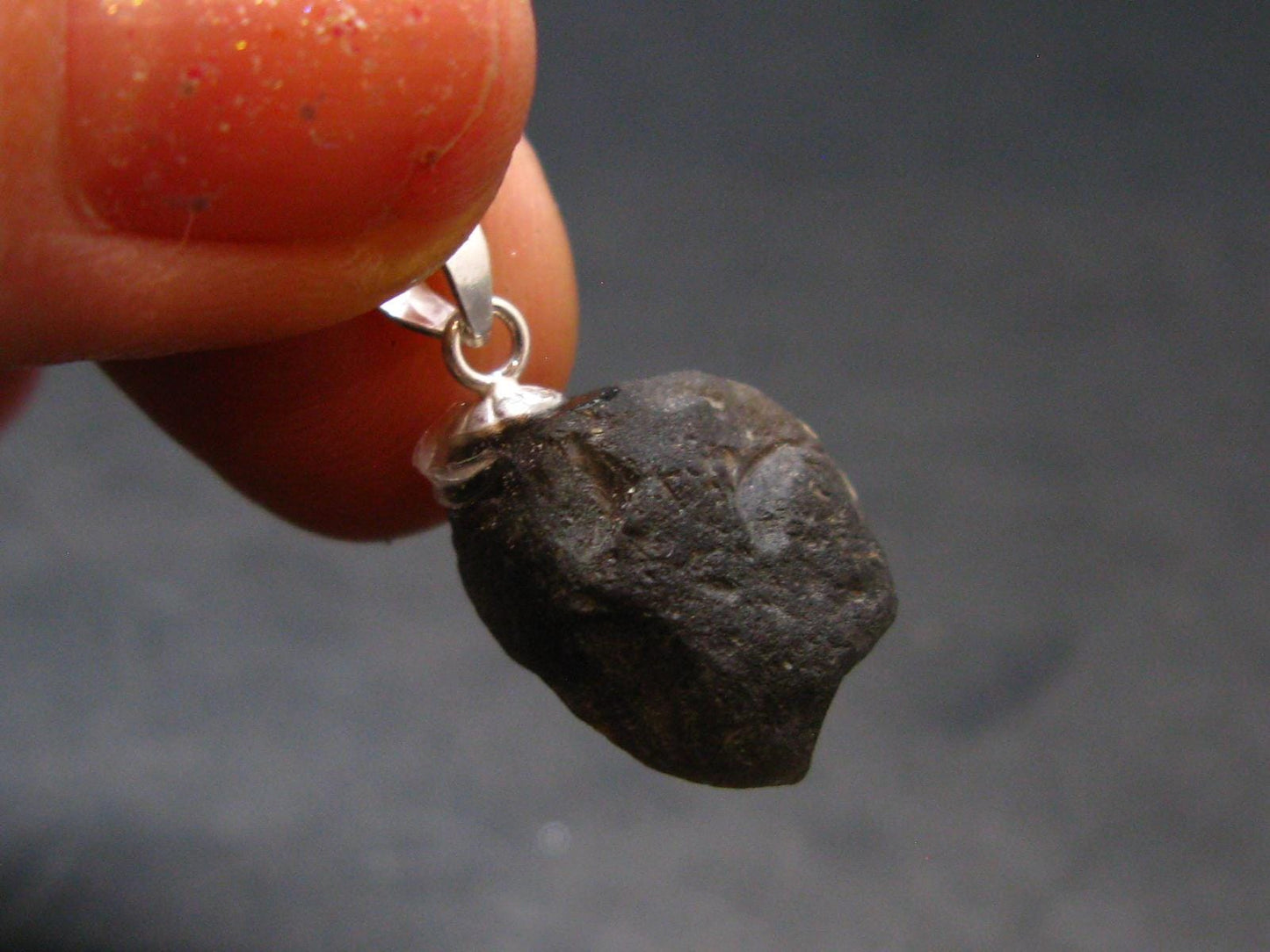Rare Saffordite Cintamani Stone Pseudotektite Pendant from Arizona USA - 9.40 Carats - 0.8"