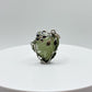 Moldavite Chunk Pendant with Silver Leaf & Flower Accents - Unique Natural Gemstone Pendant - 6.48 Grams