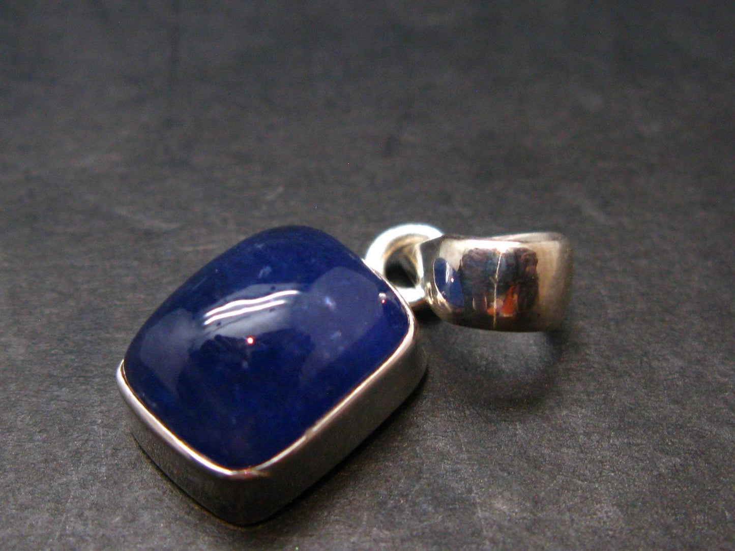 Large Gemmy Natural Faceted Tanzanite Zoisite Sterling Silver Pendant from Tanzania - 0.9'' - 3.28 Grams