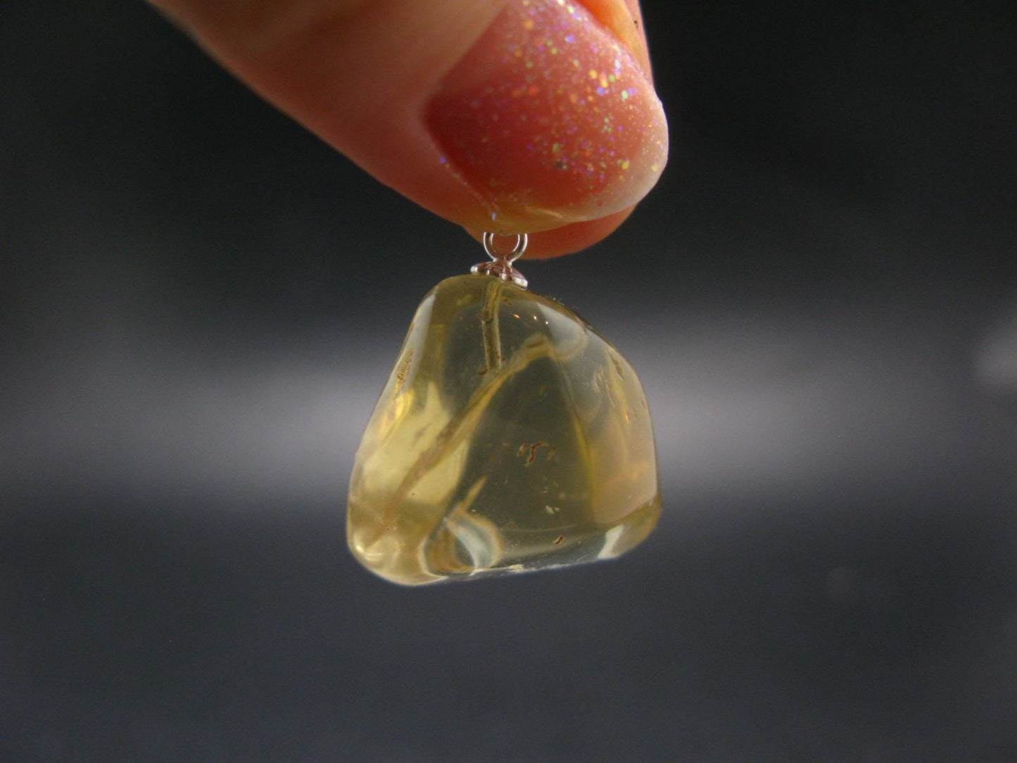 Bytownite Golden Labradorite Silver Pendant From Mexico - 1.1"