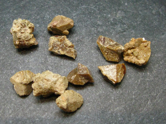 Rare Lot of 10 Monazite Crystals From Brazil - 7.20 Grams