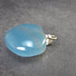 Lemurian Aquatine Blue Calcite Silver Heart Pendant from Argentina - 1.2" - 9.75 Grams