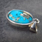 Turquoise Silver Pendant - 1.2" - 6.14 Grams