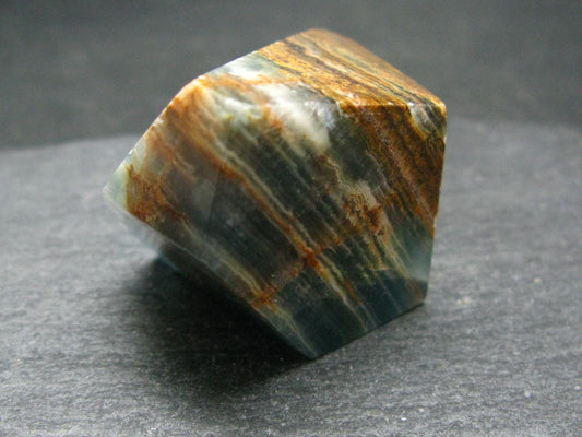 Aquatine Blue Calcite Tumbled Stone from Argentina - 1.8"- 43.39 Grams