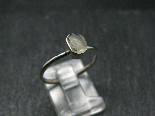 Green Herderite Silver Ring From Brazil - 1.97 Grams - Size 8