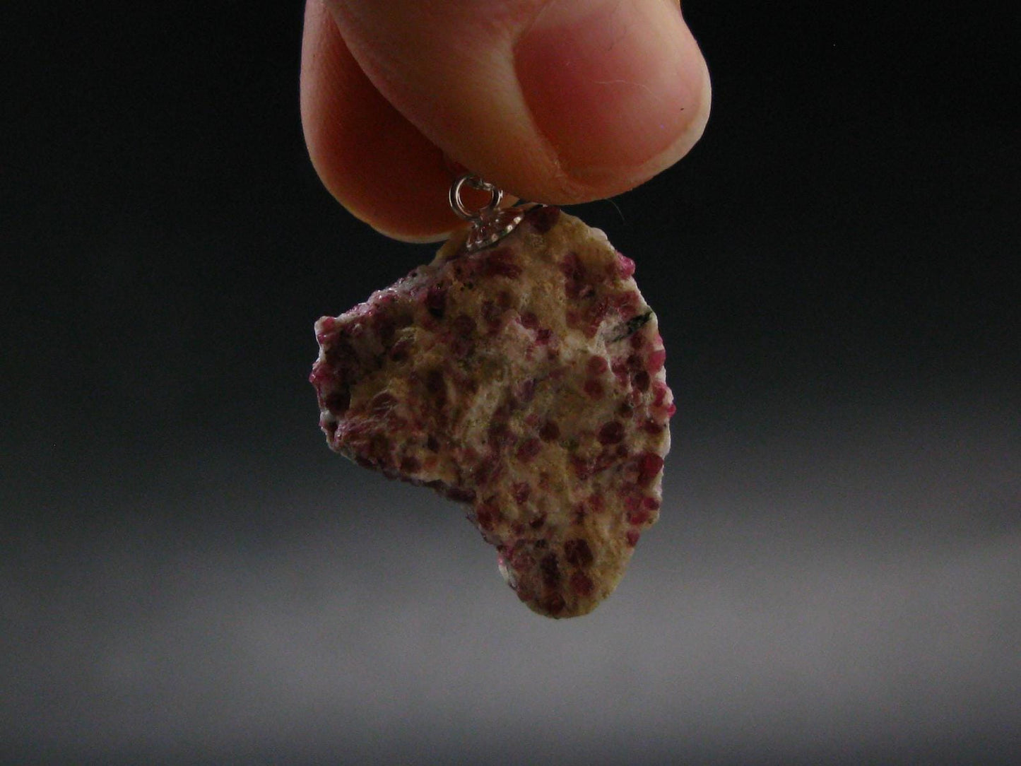 Rare Kakortokite Silver Pendant From Greenland - 4.28 Grams - 1.1"