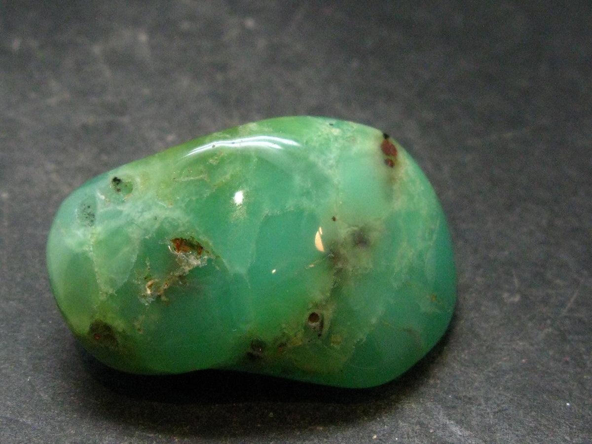 Rich Green Chrysoprase Tumbled Stone From Australia - 1.2" - 25.38 Grams