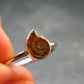 Natural Whole Polished Agatized Ammonite Cleoniceras Sterling Silver Ring from Madagascar - 1.97 Grams - Size 9