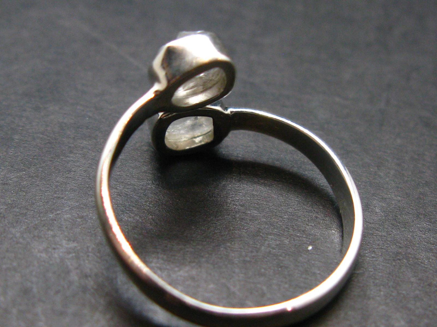 Gray Herderite Silver Ring from Africa - Size 9 - 2.43 Grams